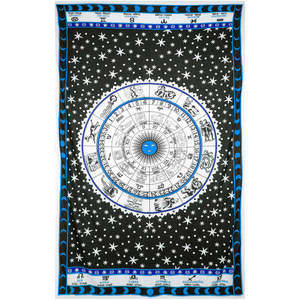 Zodiac Astrology Tapestry Blue 52x80" by Zest For Life